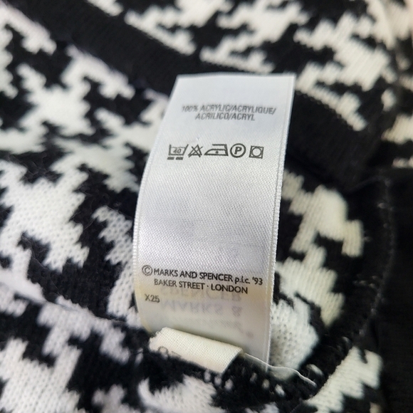 Marks & Spencer Houndstooth Sweater. Black & White. Size 14 - Picture 3 of 12